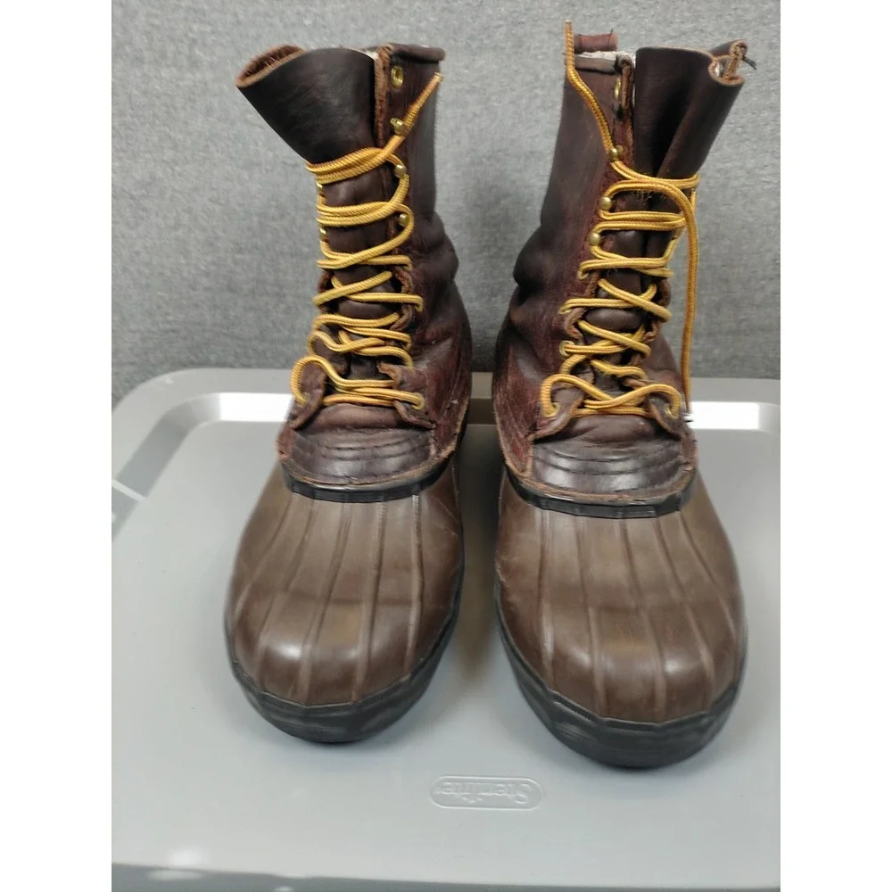 Hoffman Mens Boots 10 Brown Leather Lineman Climbing Felt Liner USA Made Work